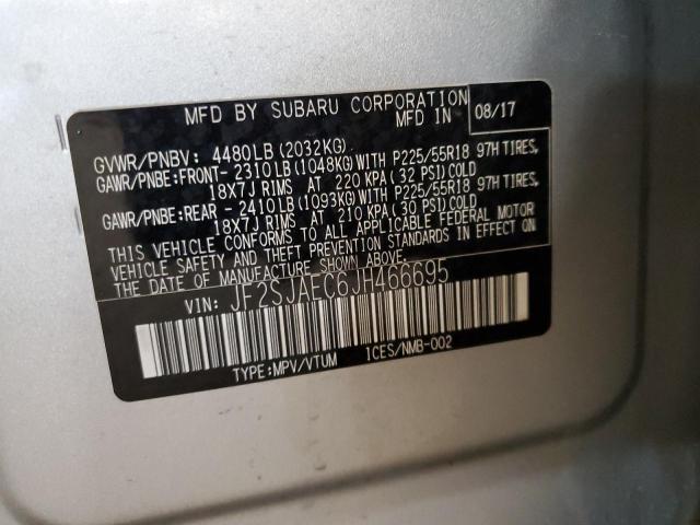 2018 SUBARU FORESTER 2 JF2SJAEC6JH466695