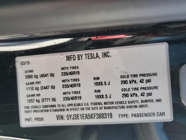 2019 TESLA MODEL 3 - 5YJ3E1EA5KF300319