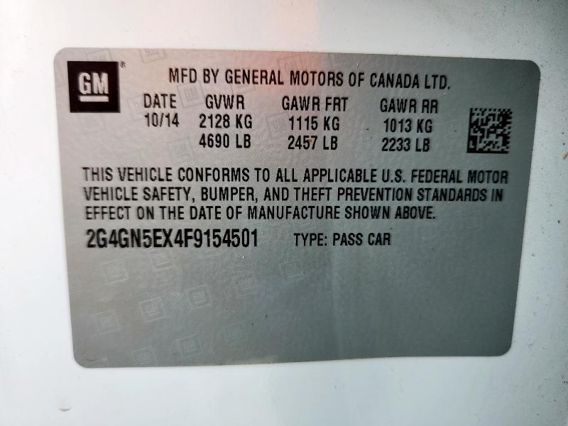 2015 BUICK REGAL PREM 2G4GN5EX4F9154501