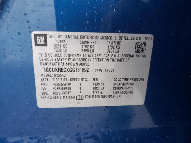 2016 CHEVROLET SILVERADO - 3GCUKRECXGG181892