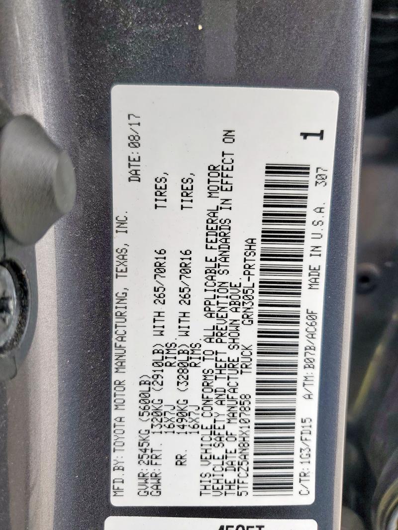 2017 TOYOTA TACOMA DOU - 5TFCZ5AN8HX107858