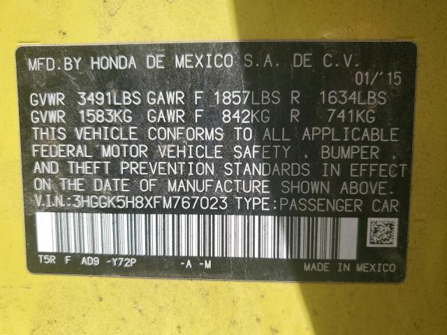 2015 HONDA FIT EX 3HGGK5H8XFM767023