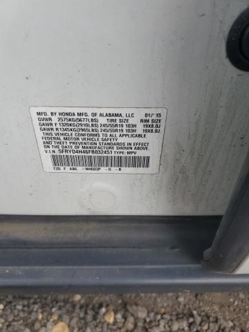 2015 ACURA MDX TECHNO 5FRYD4H46FB032451