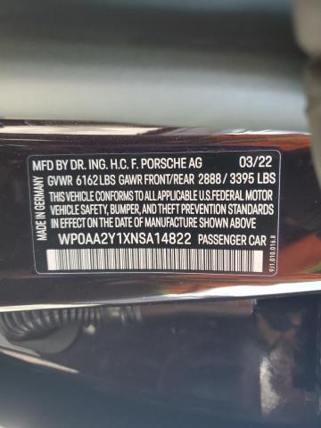 2022 PORSCHE TAYCAN WP0AA2Y1XNSA14822