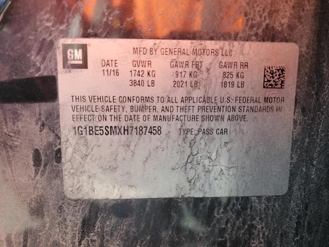 2017 CHEVROLET CRUZE LT - 1G1BE5SMXH7187458