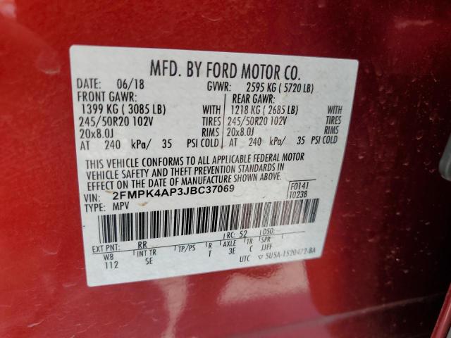 2018 FORD EDGE SPORT 2FMPK4AP3JBC37069