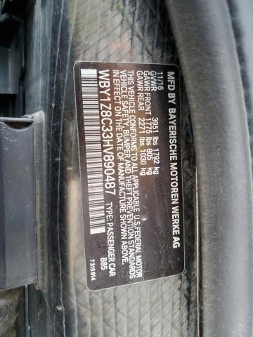 2017 BMW I3 REX WBY1Z8C33HV890487