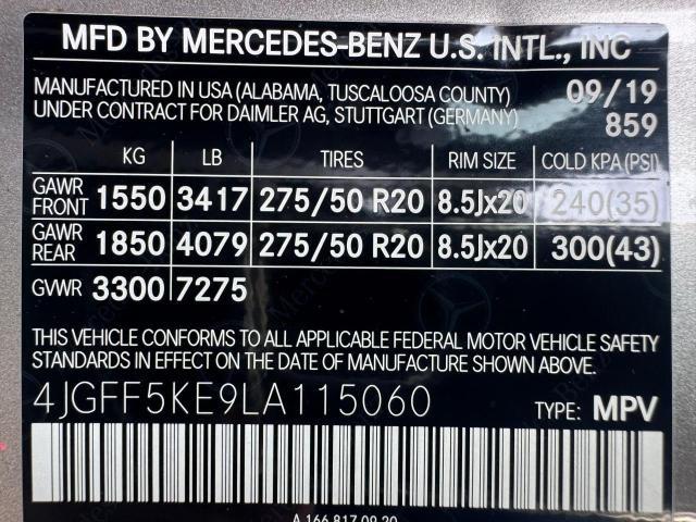 2020 MERCEDES-BENZ GLS 450 4M 4JGFF5KE9LA115060