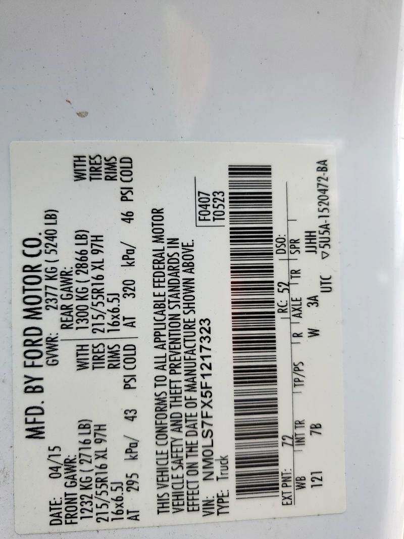 2015 FORD TRANSIT CO NM0LS7FX5F1217323