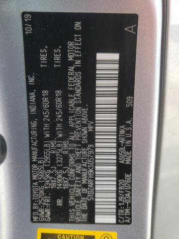 2019 TOYOTA HIGHLANDER 5TDZARFH9KS057979