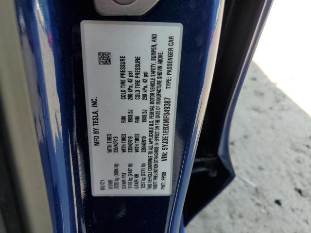 2021 TESLA MODEL 3 - 5YJ3E1EBXMF049387