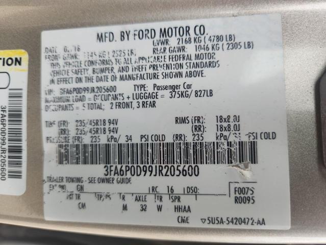 2018 FORD FUSION TIT 3FA6P0D99JR205600