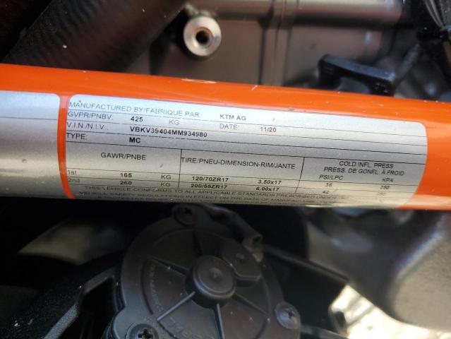 2021 KTM 1290 SUPER VBKV39404MM934980