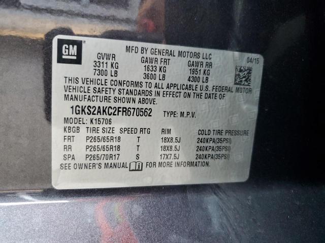 2015 GMC YUKON SLE 1GKS2AKC2FR670562