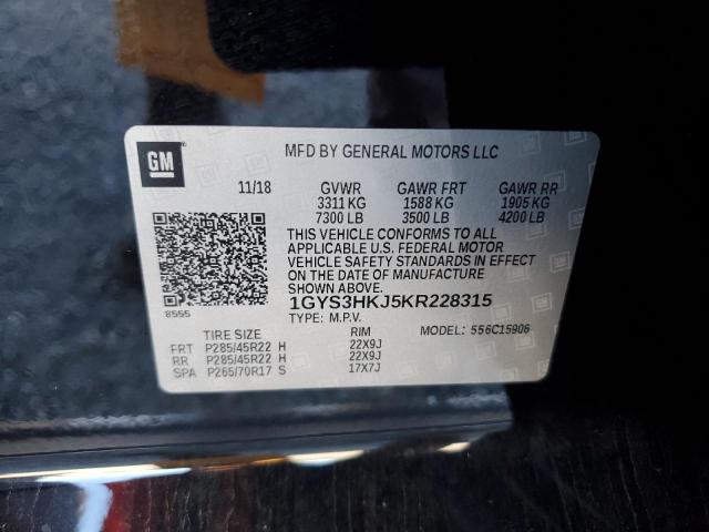 2019 CADILLAC ESCALADE E 1GYS3HKJ5KR228315