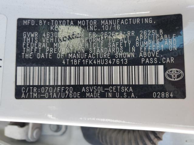 2017 TOYOTA CAMRY LE - 4T1BF1FK4HU347613