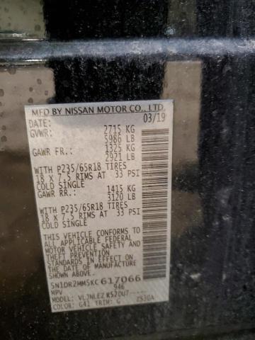 2019 NISSAN PATHFINDER 5N1DR2MM5KC617066