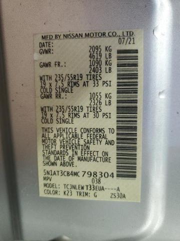2021 NISSAN ROGUE SL 5N1AT3CB4MC798304