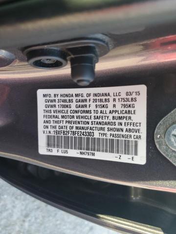 2015 HONDA CIVIC SE 19XFB2F78FE243303