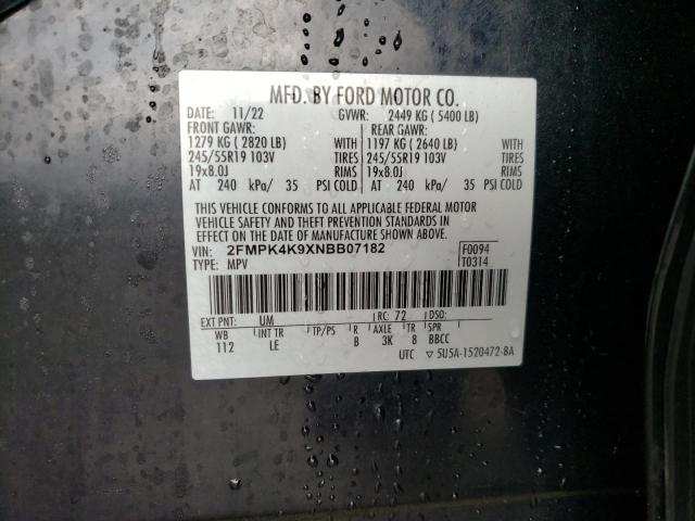2022 FORD EDGE TITAN 2FMPK4K9XNBB07182