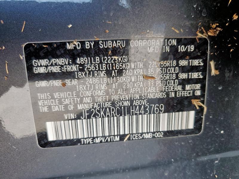 2020 SUBARU FORESTER S JF2SKARC1LH443769