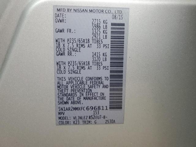 2015 NISSAN PATHFINDER 5N1AR2MMXFC696811
