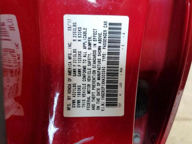 2017 HONDA ACCORD SPO 1HGCR2F1XHA300540