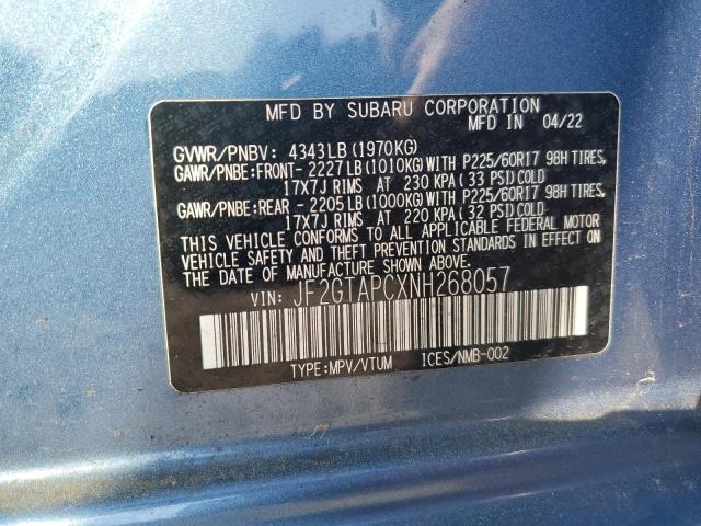 2022 SUBARU CROSSTREK - JF2GTAPCXNH268057