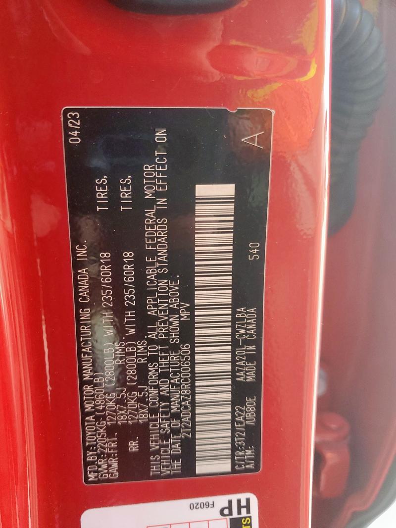 2024 LEXUS NX 250 BAS 2T2ADCAZ8RC006506