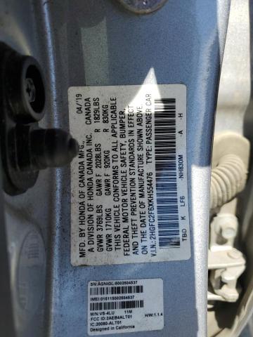 2019 HONDA CIVIC LX - 2HGFC2F6XKH554476