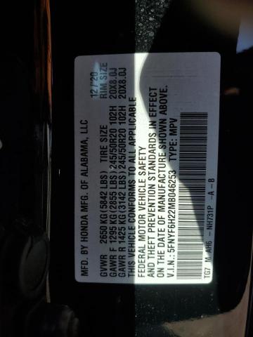 2021 HONDA PILOT SE - 5FNYF6H22MB046253