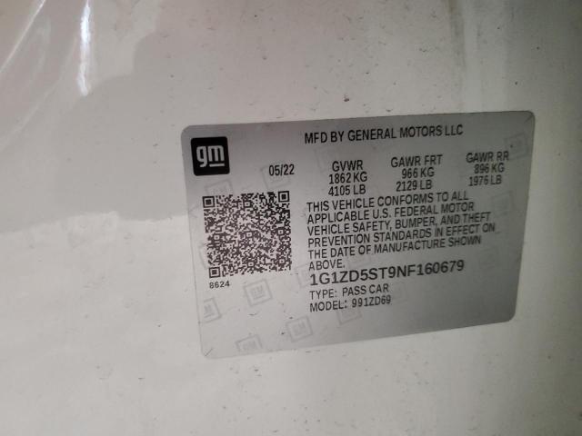 2022 CHEVROLET MALIBU LT 1G1ZD5ST9NF160679
