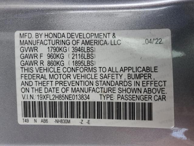 2022 HONDA CIVIC SPOR 19XFL2H85NE013834