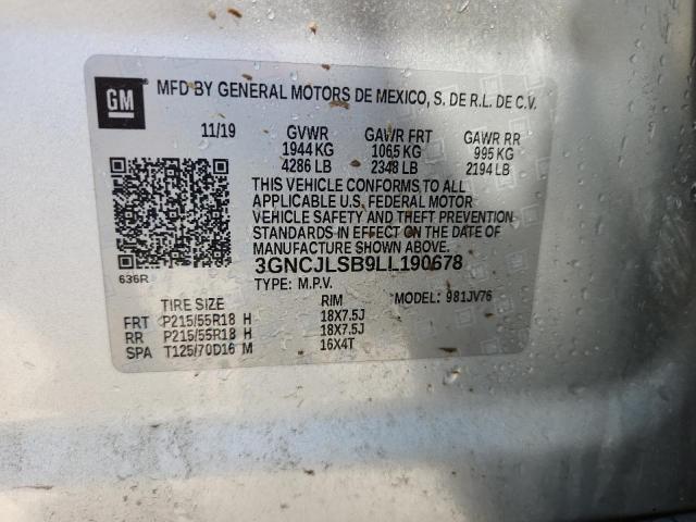 2020 CHEVROLET TRAX 1LT 3GNCJLSB9LL190678