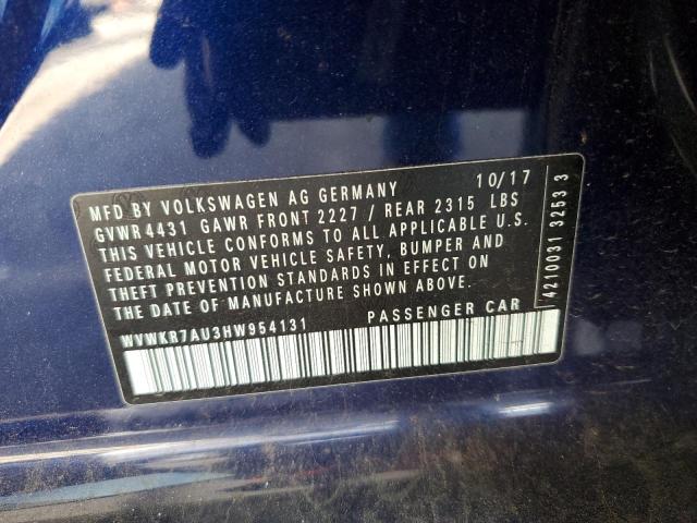 2017 VOLKSWAGEN E-GOLF SE WVWKR7AU3HW954131