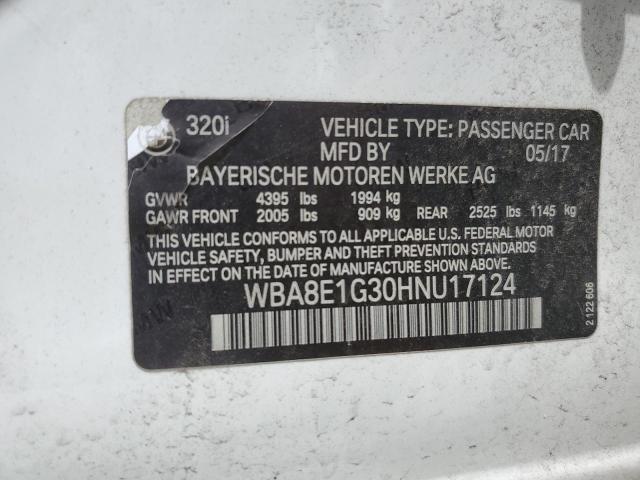 2017 BMW 320 I WBA8E1G30HNU17124
