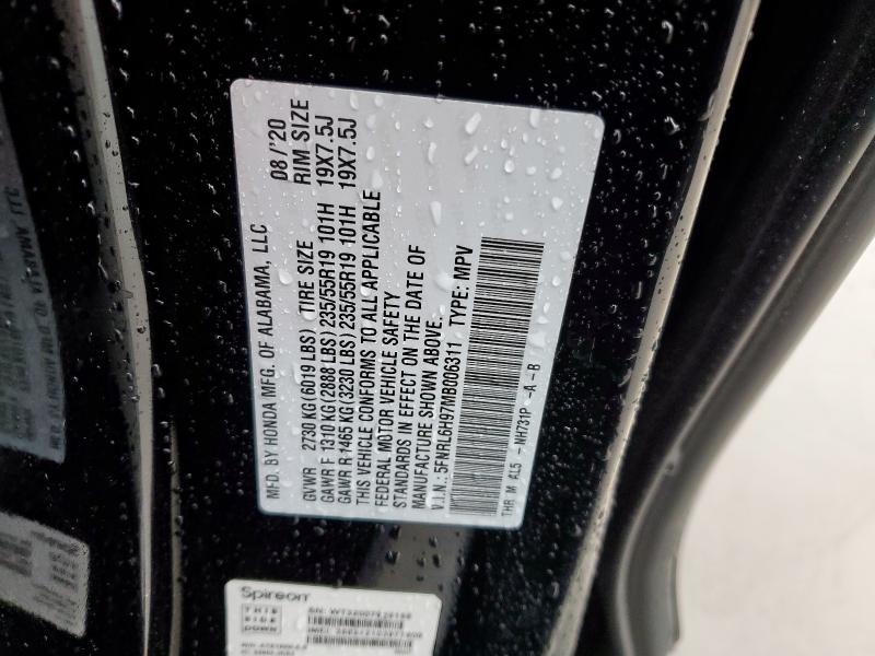 2021 HONDA ODYSSEY EL 5FNRL6H97MB006311