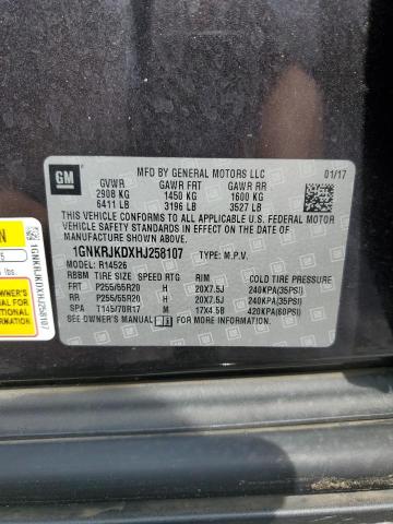 2017 CHEVROLET TRAVERSE P 1GNKRJKDXHJ258107