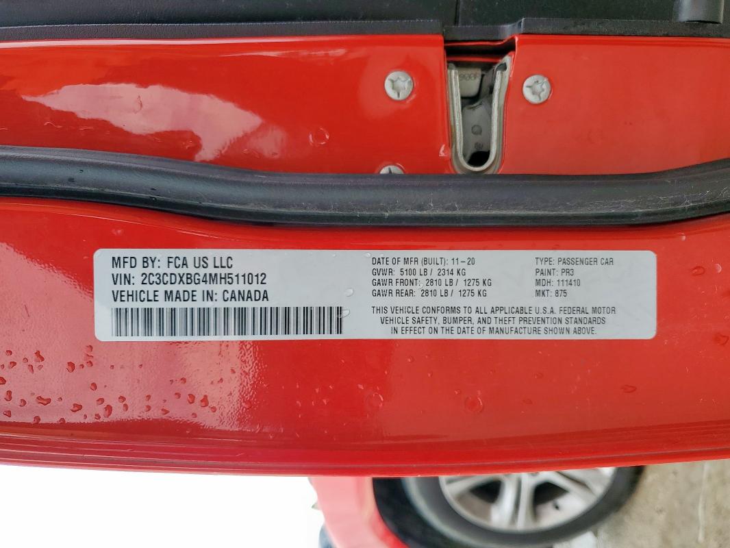 2021 DODGE CHARGER SX 2C3CDXBG4MH511012