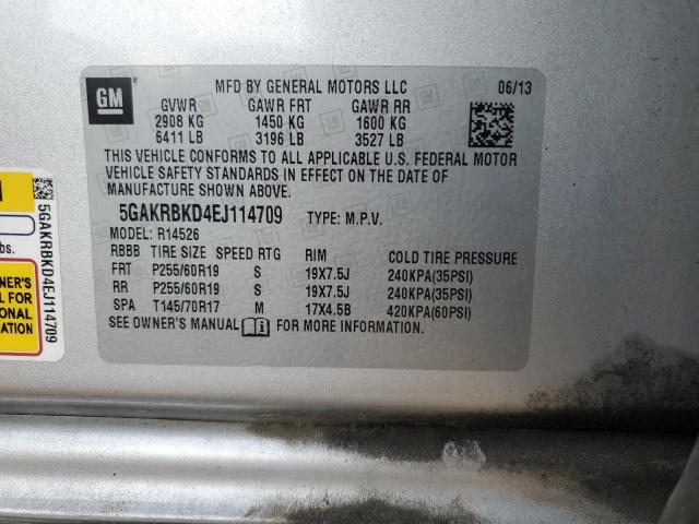 2014 BUICK ENCLAVE - 5GAKRBKD4EJ114709