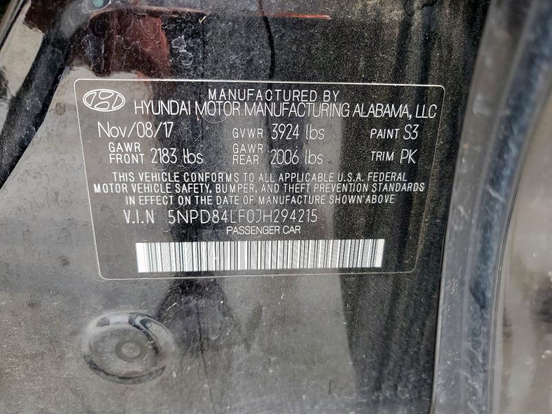 5NPD84LF0JH294215 2018 HYUNDAI ELANTRA