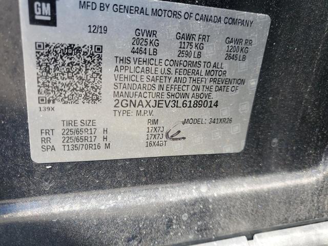 2020 CHEVROLET EQUINOX LT - 2GNAXJEV3L6189014