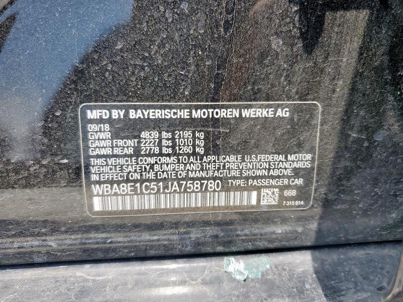 2018 BMW 330E WBA8E1C51JA758780