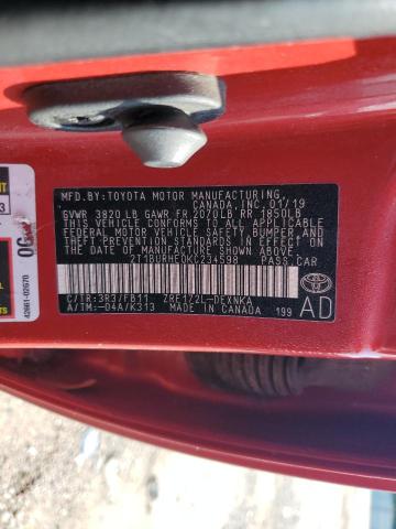 2019 TOYOTA COROLLA L 2T1BURHE0KC234598