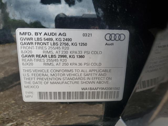 2021 AUDI Q5 PREMIUM WA1BAAFY9M2081092