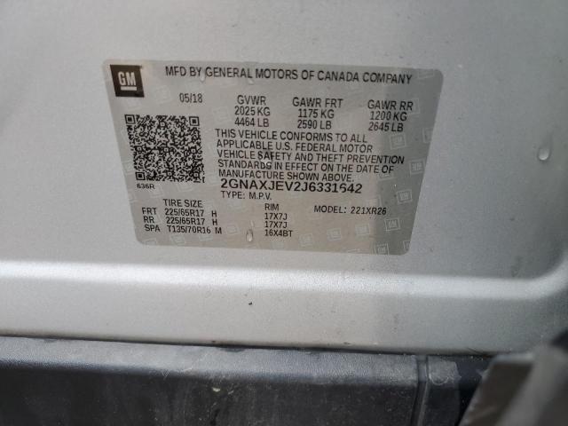2018 CHEVROLET EQUINOX LT - 2GNAXJEV2J6331642