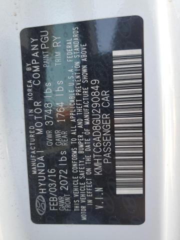 2016 HYUNDAI VELOSTER KMHTC6AD8GU290849