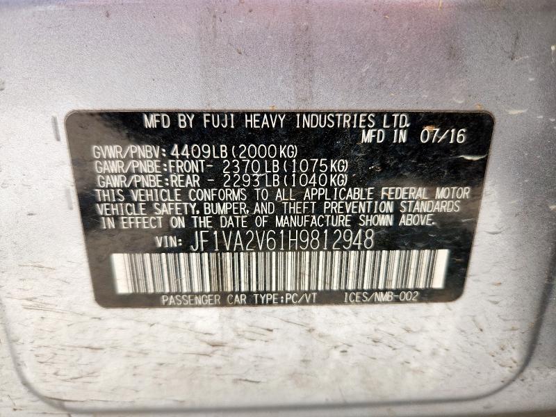 2017 SUBARU WRX STI JF1VA2V61H9812948