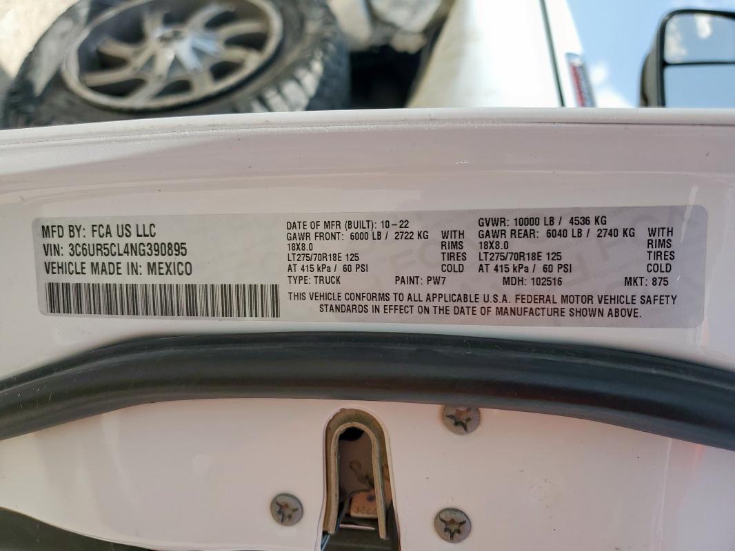 2022 RAM 2500 TRADE 3C6UR5CL4NG390895