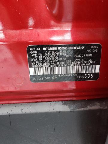 2022 MITSUBISHI OUTLANDER - JA4J3UA84NZ032700